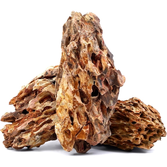 6.1-8.1 Inches Natural Dragon Stone, 6 PCS Large Aquarium Rocks for Aquascaping, Terrariums & Reptile Tank Decor