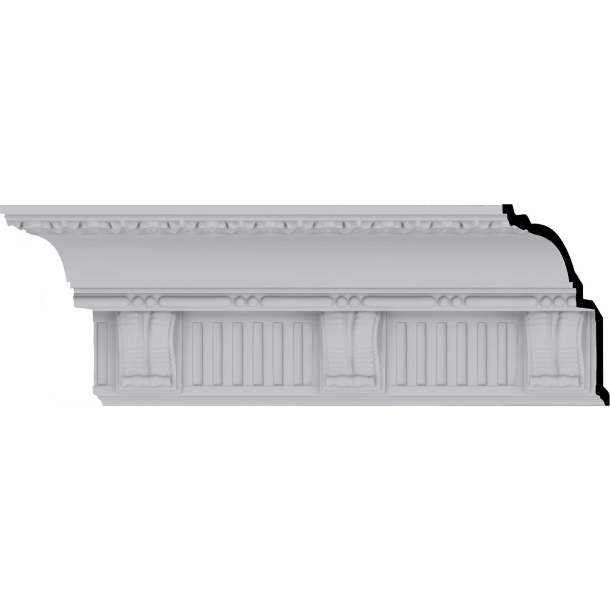 6 1/8"H x 5 3/8"P x 8 1/8"F x 94 1/2"L, (6 1/4" Repeat), Crendon Crown Moulding
