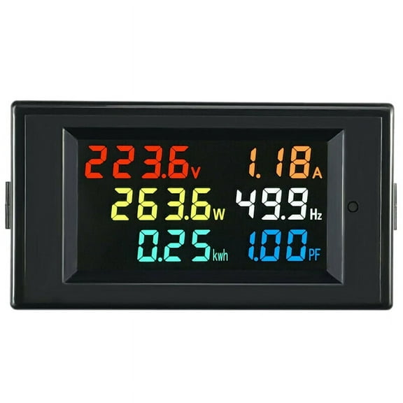 6 in 1 AC Monitor D69-2058 AC Digital Voltage and Current Power Frequency Factor Electricity Meter Multi-Function Power Monitor,1 x meter 1 x CT 1 x Instruction manual,black