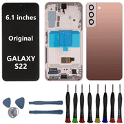 6.1" AMOLED Original for Samsung Galaxy S22 Display Touch Screen Digitizer Assembly S22 5G S901U S901B/DS S901U1 S901W S901E LCD Screen Replacement with Gold Frame+Back Cover+Tools