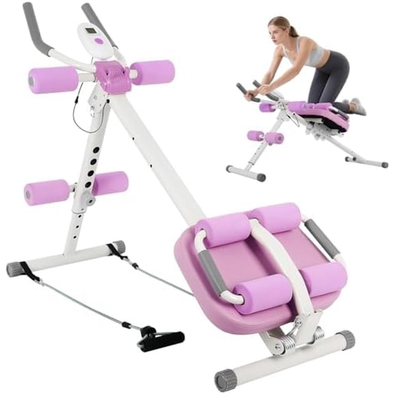 6 in 1 Adjustable Ab Trainer Machine, Multi-Functional Ab Workout Equipment for Home Gym, Sit Up Exercise and Strength Training (Purple)$$Sport & Recreation Other