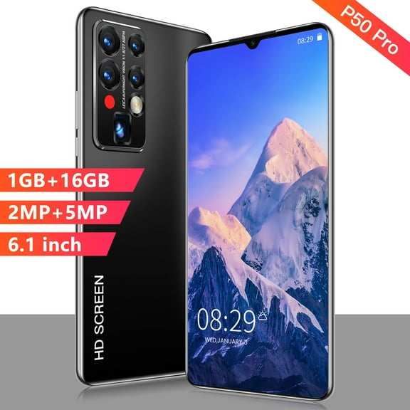 6.1" Android 8.1 Smartphone – Dual SIM, 1GB RAM + 16GB ROM, 3800mAh Battery, Face Recognition & Expandable Storage – Unlocked Cellphone with Charger & Headphones