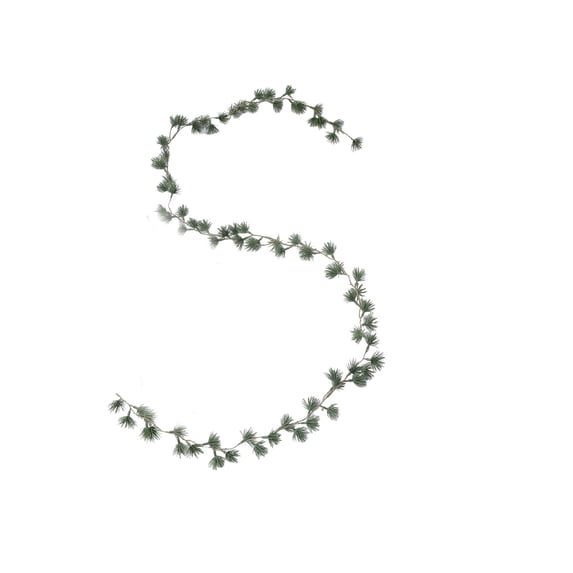 6.1 Ft Christmas Garland, Artificial Snowy Pine Garland, Faux Plastic Greenery for Mantle, Railing, Yard Indoor Outdoor Christmas Decorations