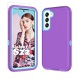 thumbnail image 1 of 6.1" Galaxy S22 5G Cases, Njjex Heavy Duty Shockproof Protective Case for Galaxy S22 (6.1 Inch) with Tempered Glass Screen Protector - Purple, 1 of 7