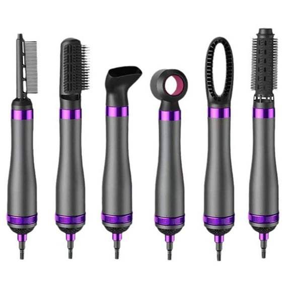 6 in 1 Hair Dryer Brush,Detachable Multi-Head Blow Dryer, 57 No Heat Damage Hair Volumizer,One-Step Hot Air Brush for Straightening,Curling,Drying,Multifunctional Hair Dryer Styling Tool