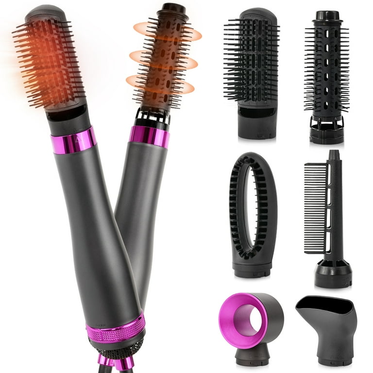 6 in 1 Hair Dryer Brush,Detachable Multi-Head Blow Dryer, 57℃ No Heat  Damage Hair Volumizer,One-Step Hot Air Brush for  Straightening,Curling,Drying,Multifunctional Hair Dryer Styling Tool 