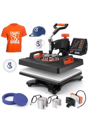 6 in 1 Heat Press Machine 12x15inch, T-Shirt Pressing Machine Slide Out Design with Digital Controller, Heat Press Transfer Combo for T-Shirt/Hat/Cap/Mug/Plate