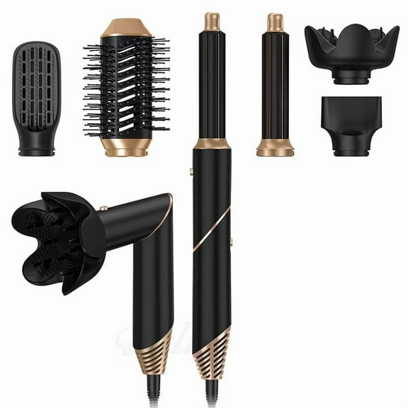 6 in 1 High-Speed Hot Air Styler - Professional Frizz-Free Hair Dryer Brush with Negative Ions, Fast Drying Blow Dryer Brush, No Heat Damage, Auto-Wrap Curl, Volumize, Straighten
