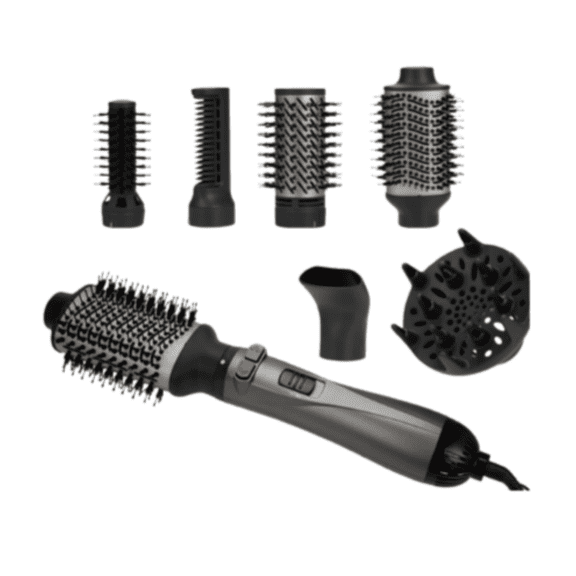 6 in 1 Hot Air Styler, Dual Voltage Hair Dryer Brush, Multi Hair Styler with Fast Drying Blow Dryer, Ionic Anti-Frizz Hair Styling Tool for Curling, Straightening, Volumizing