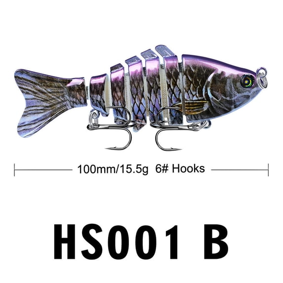 6.1 Inch 15.5g 7-Segment Plastic Swim Bait, Multi-jointed Hard Lure, Simulated Decoy for Lure Fishing, Freshwater and Saltwater Angling