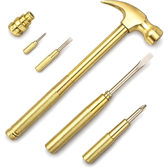 6 In 1 Mini Hammer & Screwdriver Set, Small Hammer Portable Multitool Hammers with Flat Head Phillips Screwdriver and Claw-Hammer Tackle Basic Household Tasks Gifts For Women