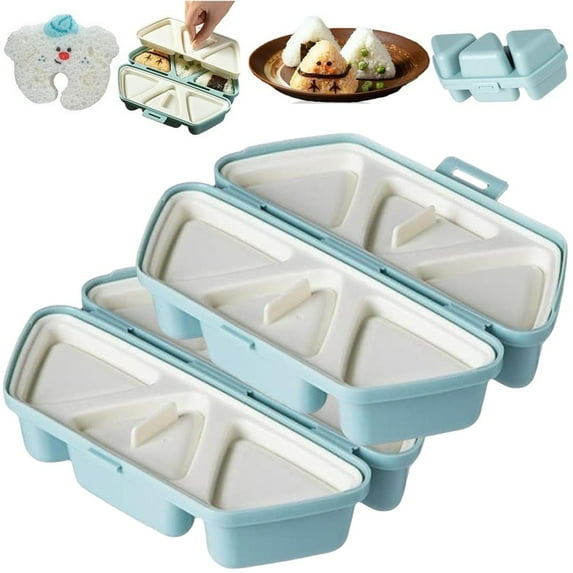 aqxreight 3 Cavity Musubi Press Onigiri Mold Rice Shaper