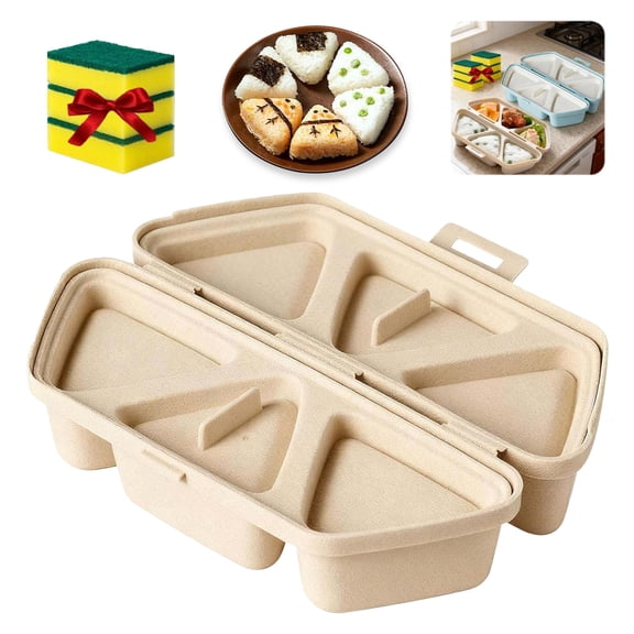 6 in 1 Onigiri Mold, 6 in One Onigiri Mold, Triangle Rice Ball Mold, Quick to Make and Easy to Store, Easy to Carry and Clean Can Be Used as a Rice Container For Seaweed Rice Balls Sushi Musubi