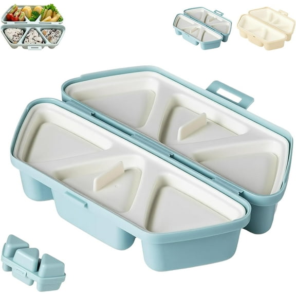 6 in 1 Onigiri Mold, 6 in One Onigiri Mold, Triangle Rice Ball Molds, Quick to Make and Easy to Store Carry and Clean Can Be Used as a Rice Container For Seaweed Rices Balls Sushi Musubi (Blue)