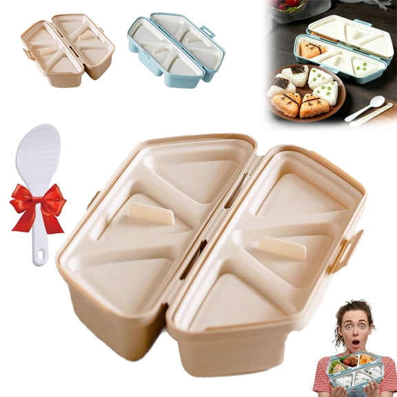 6 in 1 Onigiri Mold, 6 in One Onigiri Mold, Triangle Sushi mold, Quick to Make and Easy to Store Carry and Clean, Foldable Design and Non-stick for Picnic & Daily Storing Sushi and Making