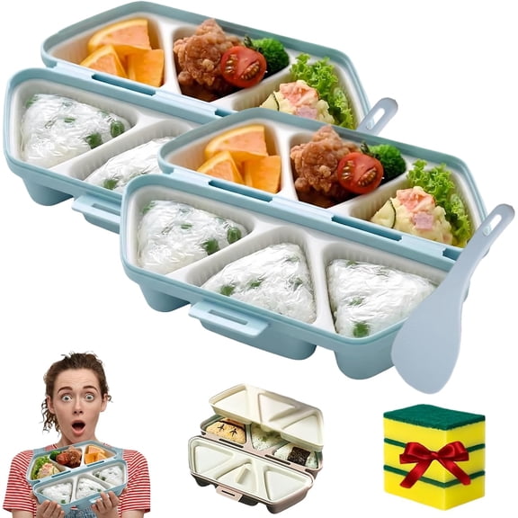 6 in 1 Onigiri Mold, 6-in-1 Sushi Maker Box, Triangle Sushi Onigiri Mold for Home Cooking Easy Press Onigiris Molds for Seaweed and Sushis Preparation