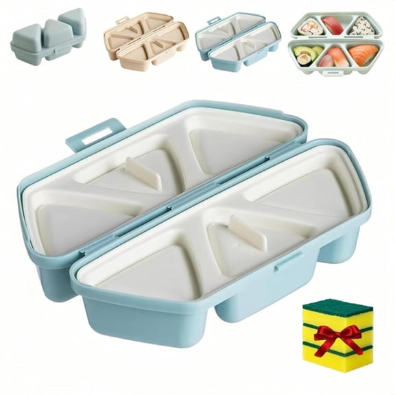 6 in 1 Onigiri Mold – Create 6 Triangle Rice Balls Instantly, Features Non-Stick Dot Matrix & Foldable Dual Storage, Portable, Easy Clean, Great for Homemade Sushi & Musubi