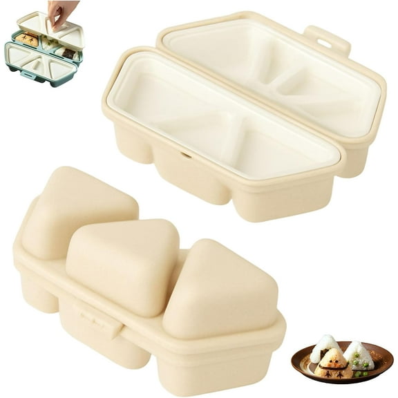 6 In 1 Onigiri Mold, Onigiri Mold Triangle Rice Ball Mold, 6 At Once Cavity Press Onigiri Rice Balls, Non-Stick for Picnic & Daily Storing Sushi and Making Sushi