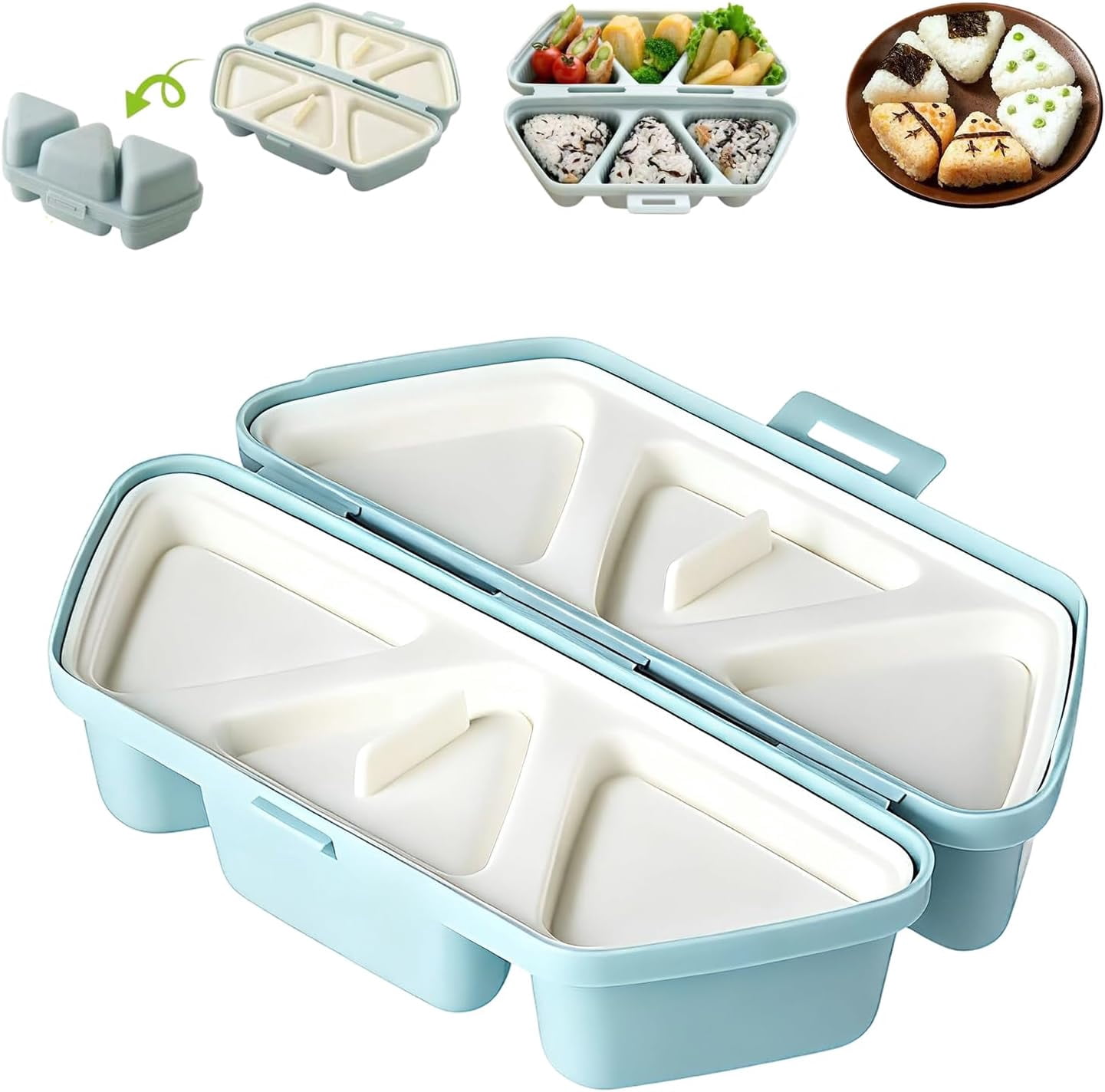 6 in 1 Onigiri Mold Set, Large Silicone Triangle Sushi Musubi Press ...