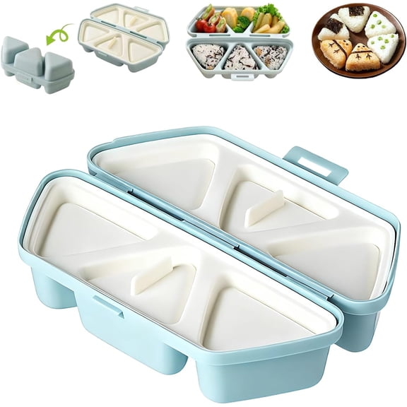 6 in 1 Onigiri Mold Set, Large Silicone Triangle Sushi Musubi Press Mold, for Easy Shaping, Uniform Rice Balls, Meal Prep, Bento Lunch, Family Cooking & Japanese-Style Snacks