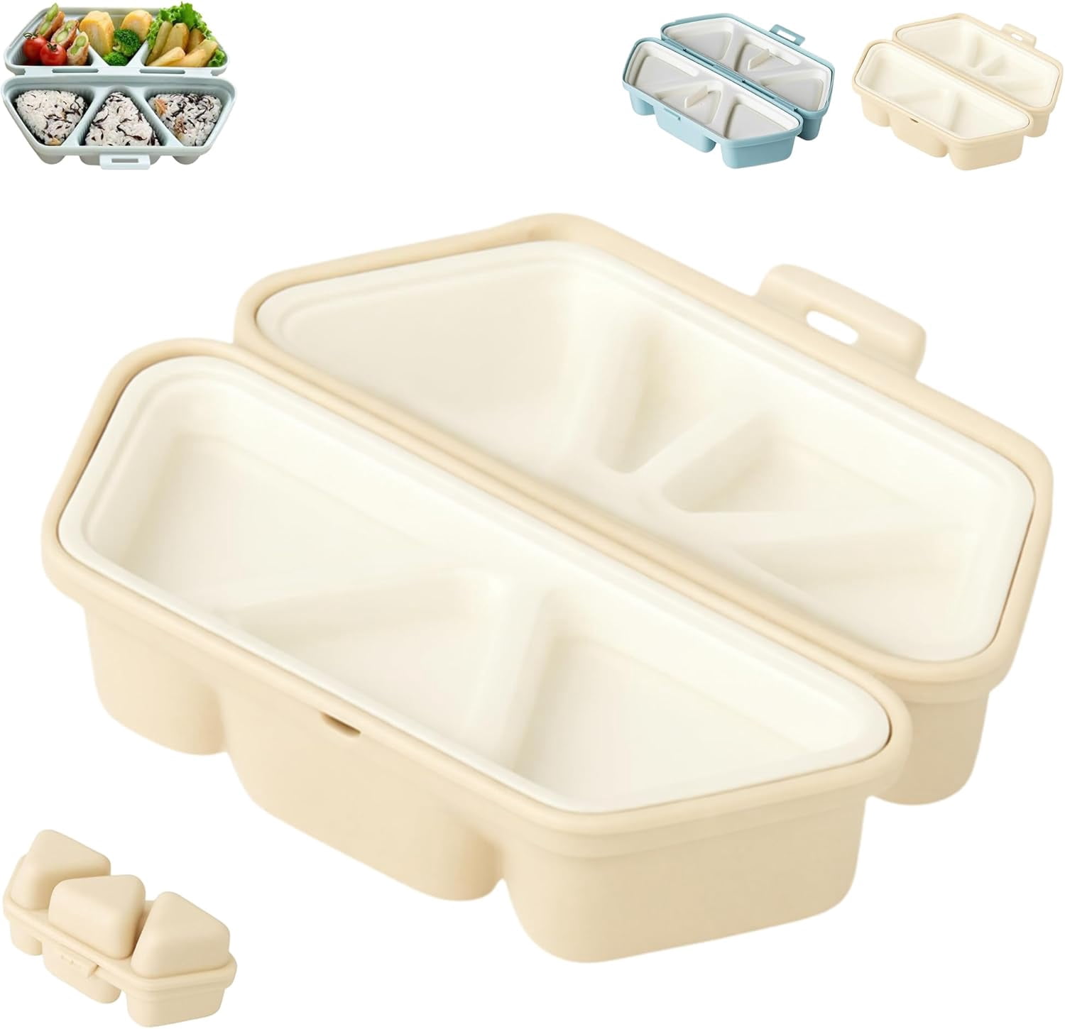 6 in 1 Onigiri Mold Set,Large Silicone Triangle Sushi Musubi Press Mold ...