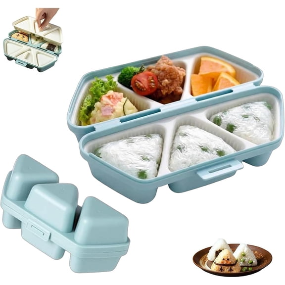 6 in 1 Onigiri Mold, Triangle Sushi Maker Quickly Creates 6 Rice Balls at Once, Non-Stick Foldable Dishwasher Safe Mold, Durable PP Material for Sushi and Musubi