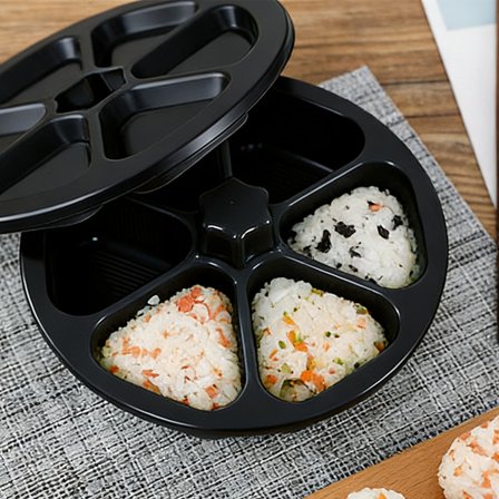 6 in 1 Onigiri Mold,Triangle Sushi Mold,Once Cavity Press Onigiri Rice Ball,Multifunctional Rice Ball Mold for Making and Storing Sushi,Easy to Store Carry
