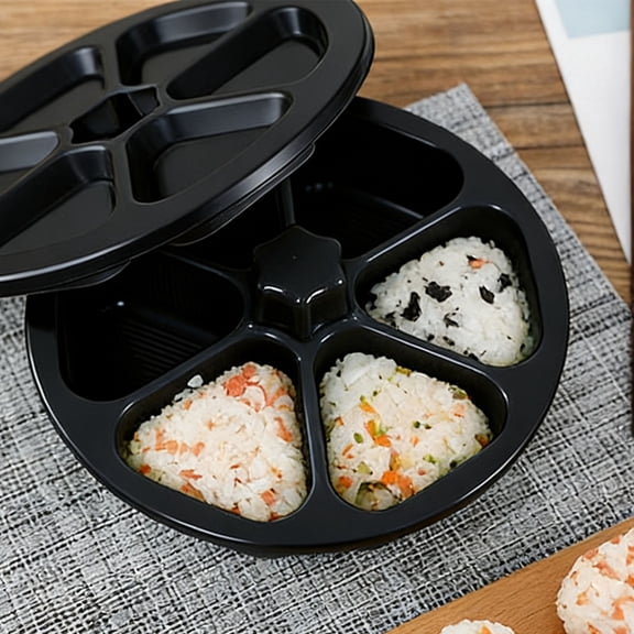 6 in 1 Onigiri Mold,Triangle Sushi Mold,Once Cavity Press Onigiri Rice Ball,Multifunctional Rice Ball Mold for Making and Storing Sushi,Easy to Store Carry