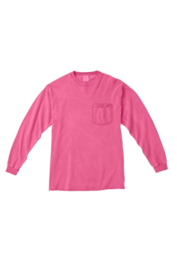6.1 Oz. Long-Sleeve Pocket T-Shirt , 4410 , CRUNCHBERRY , Large
