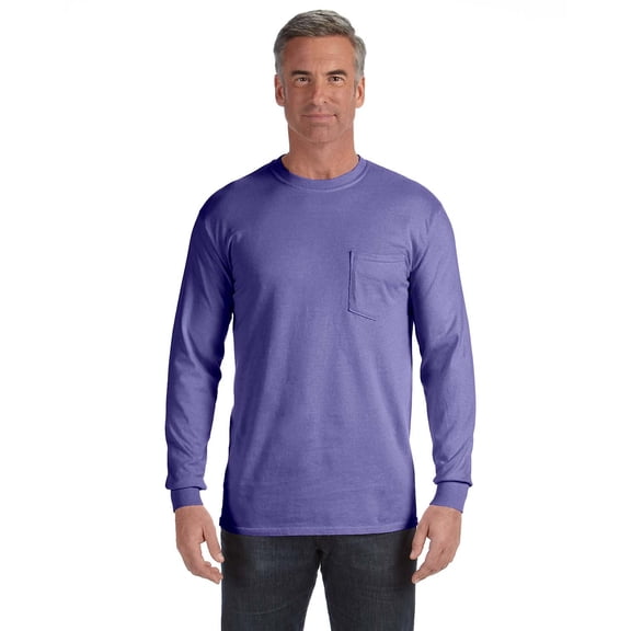 6.1 Oz. Long-Sleeve Pocket T-Shirt , C4410 , VIOLET , Large