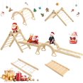 thumbnail image 1 of 6 in 1 Pikler Triangle Set, DEYGIA Wooden Montessori Climbing Set with Ramp, Arch, Slide and Net, Toddler Climbing Toys Indoor for Kids Aged 1-7 Years, 1 of 8