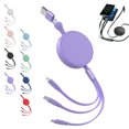 thumbnail image 1 of 6 in 1 - Retractable Cables with Fast Charge Adapter, 6 in 1 Retractable Charger, 6-in-1 Retractables Cable with Fast Charge Adapter, 𝟔 𝐈𝐧 𝟏 𝐑𝐞𝐭𝐫𝐚𝐜𝐭𝐚𝐛𝐥𝐞 Charging Cable (Purple), 1 of 11