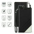 thumbnail image 1 of for 6.1" Samsung Galaxy S10 LITE Luxury Infolio Hybrid Grip and Anti-Slip Dust and Debris Protection Shock Absorption Foldable Kickstand Landscape Mode Leather Strap Card Slot Wallet Case [BlackWhite], 1 of 4