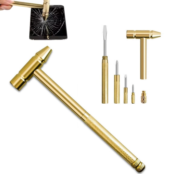 6 in 1 Small Hammer, Micro Multifunctional Hammer and Screwdriver Hand Tool, Portable Multitool Metal Hammers with Flat Head Cross Screwdriver and Claw Hammers Manual Multifunctional Tools