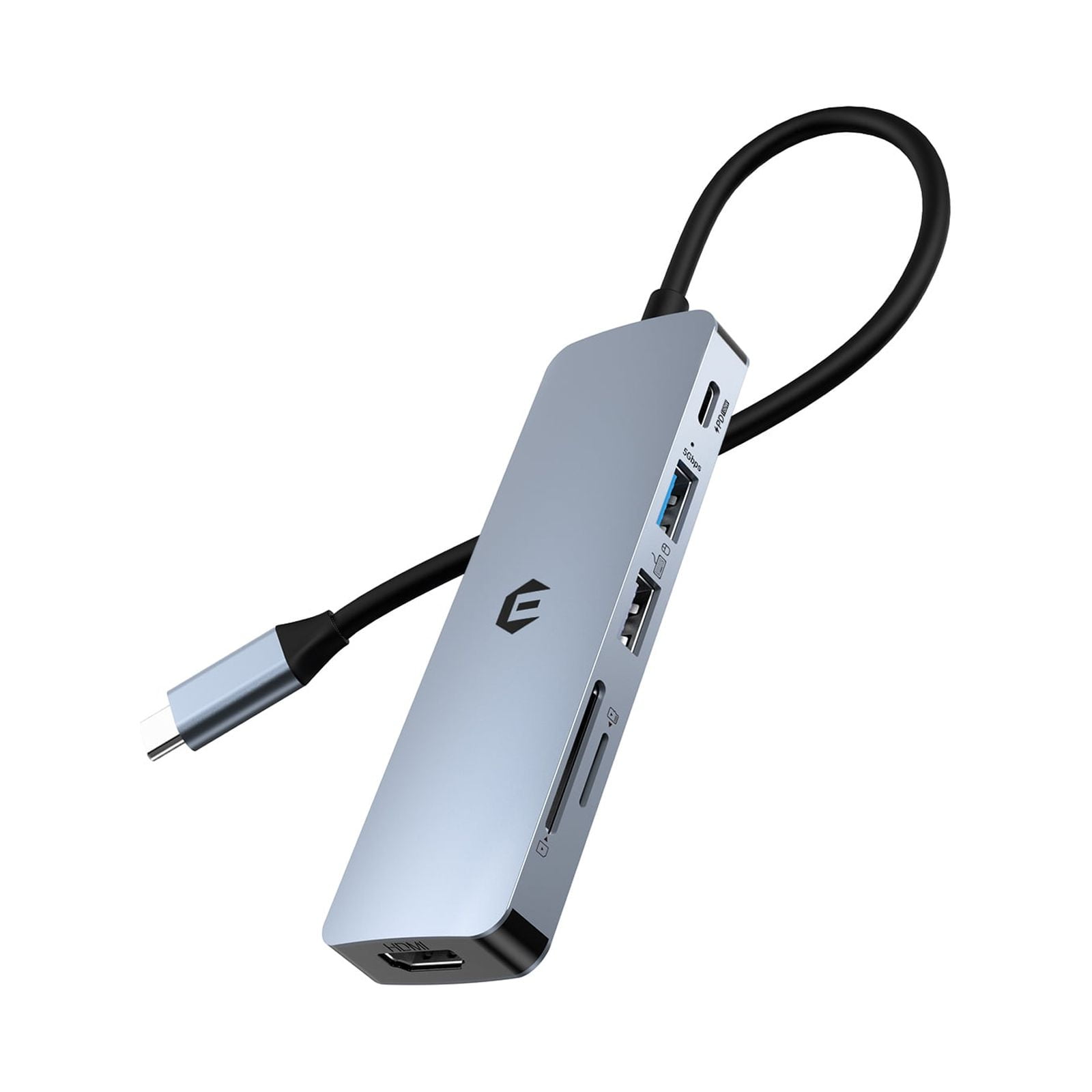 6 in 1 USB C Adapter for MacBook Air/Pro, Dual Display 4K HDMI Docking Station (USB A 3.0, 100w