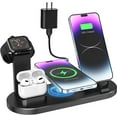 thumbnail image 1 of 6 in 1 Wireless Charging Station - Multi-Function Charging Dock, Qi 15W Fast Wireless Charger, Compatible with iPhones, Apple Watch, AirPods & Multiple Devices, 1 of 8