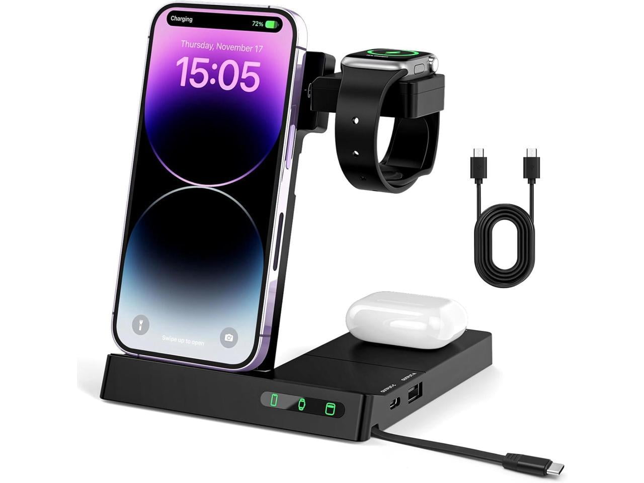 6 in 1 Wireless Charging Station for Multiple Devices Apple Samsung ...