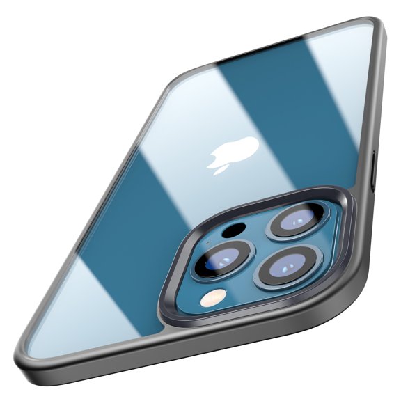 6.1 inch Matte Phone Case | PC Transparent Back Panel +TPU Soft Border | Slim design | Compatible for iPhone 13 Pro - Black