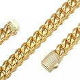 thumbnail image 1 of 6/10/12/14/16mm Men's 18K Gold Plated Stainless Steel Cuban Link Chain Necklace, 1 of 9