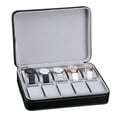 thumbnail image 1 of 6/10/12 Slots Portable PU Leather Watches Box Travel Jewelry Watch zipper Storage Case Flannel Liner Organizer Display Box, 1 of 6