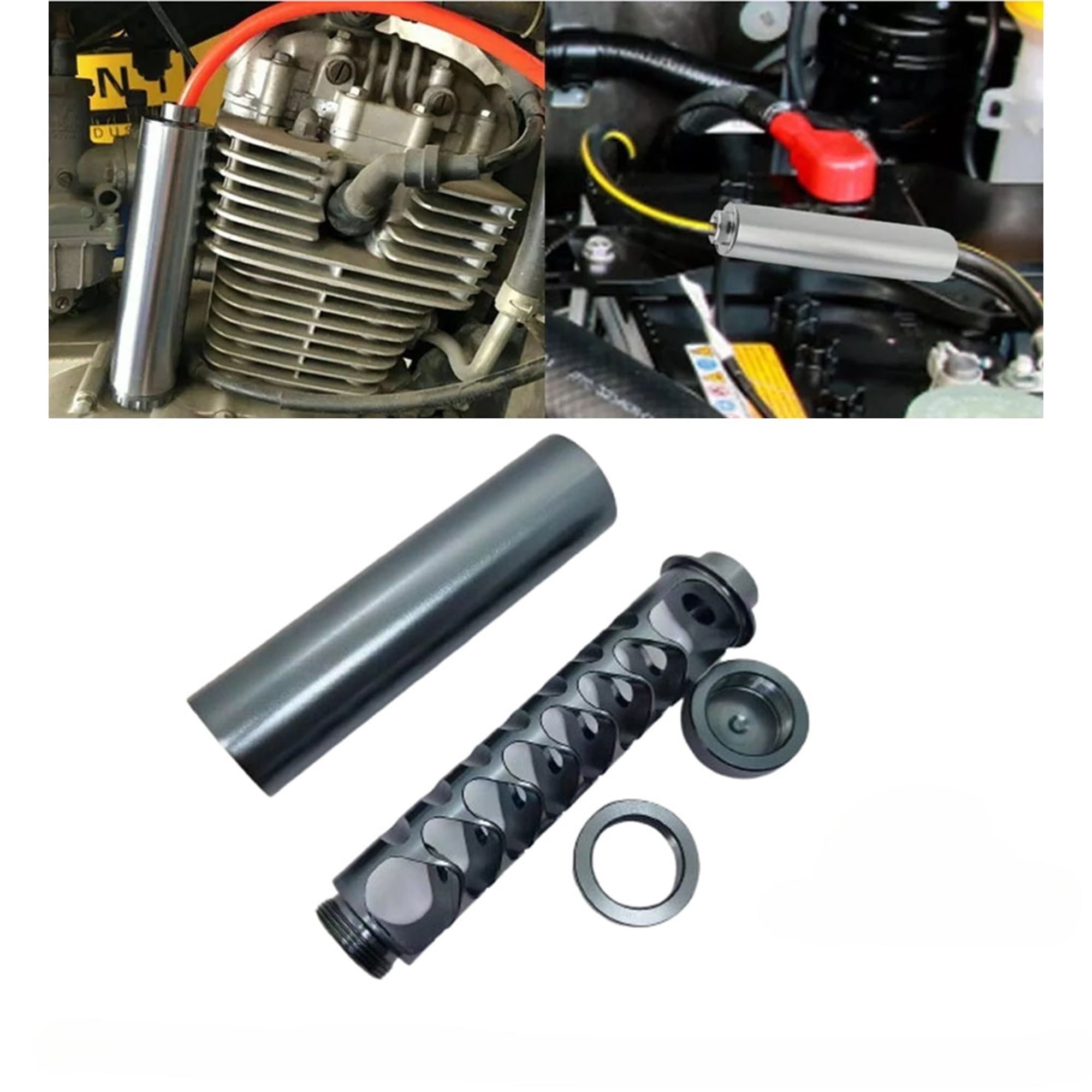 6 " 10" Car Fuel Filter Car Parts Accessories Replace Tool For Small Tractors(Black/ Silver)