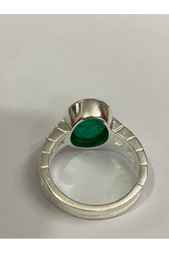 6.10 Carat Green Emerald Gemstone Ring for Women and Men Adjustable Unisex Ring