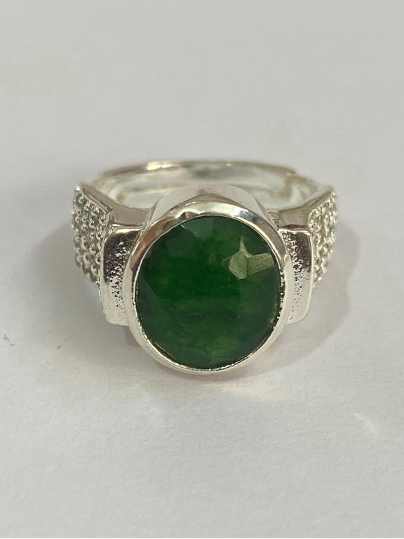 6.10 Carat Green Emerald Gemstone Ring for Women and Men Adjustable Unisex Ring