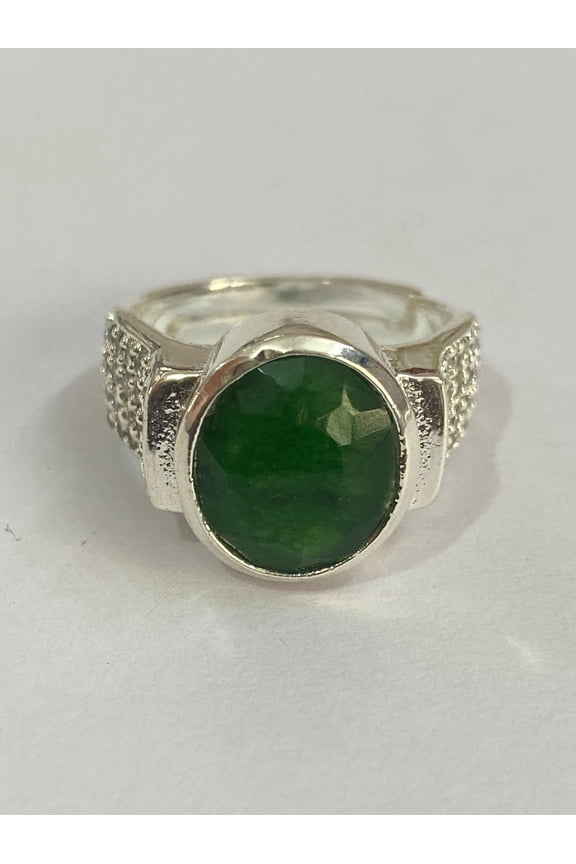 6.10 Carat Green Emerald Gemstone Ring for Women and Men Adjustable Unisex Ring