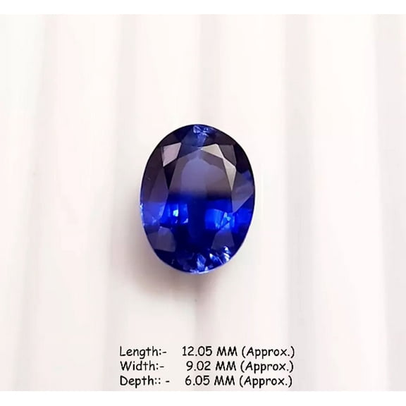 6.10 Ct Blue Sapphire Precious Oval Ring Size Lab Grown gemstone