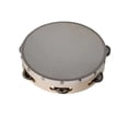 thumbnail image 1 of 6-10 Inch Hand Tambourine - Aluminum Alloy Frame with Wooden Drum & Lambskin Head - Musical Instrument for Kids - Includes Metal Jingles for Melodious Sound, 1 of 5
