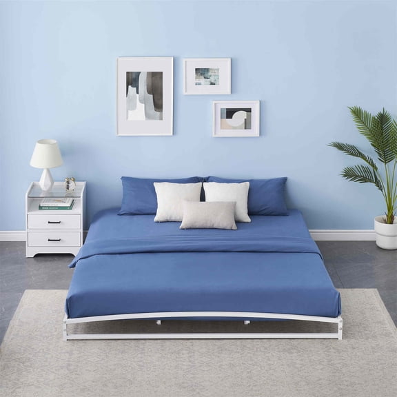 6/10 Inch Metal Platform, Twin/Full/Queen/King Size Bed Frame, Low Profile with Sturdy Steel Slats Support, Mattress Foundation, No Box Spring Needed, Easy Assembly