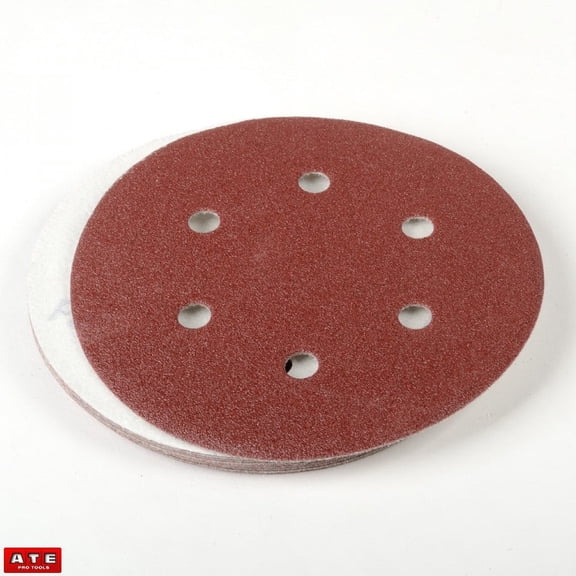 6" Round Hook and Loop Sanding Discs Sandpaper With Holes 80 Grit