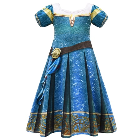 Girls Scottish Highland Princess Costume Dress Halloween Fancy-Dress 6-11Y