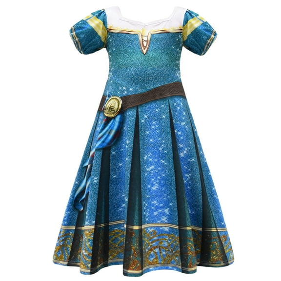 6-11Y Princess Merida Costume Dress For Girls Halloween Fancy-Dress Costume